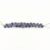 25 Count Graduated Violet Blue Iolite Short Faceted Pears