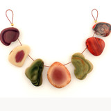 Varied Size And Color Imperial Jasper Smooth Flat Free Form, 7 Count