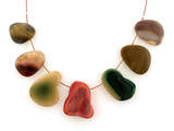 Varied Size And Color Imperial Jasper Smooth Flat Free Form, 7 Count