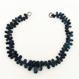 89 Count Graduated Dark Blue Kyanite Smooth Briolettes 1 Of A Kind (Closeout)