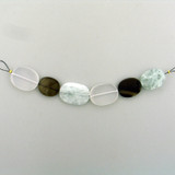 6 Count Varying Sizes Multi Stone Smooth Flat Ovals