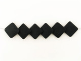 33x33mm Black Matte Finish Onyx Overlapping Diamond Shape, 6 Count