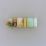 6 Count Varied Size Blue Peruvian Opal Smooth Barrels And Rondelles