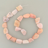 Varied Size Pink Opal Smooth Nuggets, 19 Count