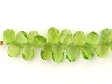 16 Count Varied Size Peridot Twist Faceted Pears