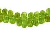 30 Count Varied Size Peridot  Faceted Teardrops