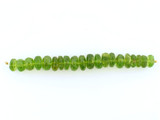 Varied Sizes Green Ab Grade Peridot Faceted Rondelles, 20 Count