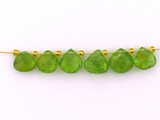 Graduated Green Peridot Faceted Pears, 6 Count
