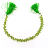 Varied Size Peridot Faceted Pears, 75 Count
