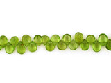 Varied Size Peridot Faceted Pears, 75 Count