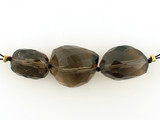 3 Count Varied Sizes Smoky Quartz Multifaceted Nuggets