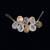 Graduated Rutilated Quartz Faceted Pears, 8 Count