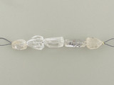 Assorted Sizes Clear Quartz with Fluorite Simple Cut Nuggets, 5 Count