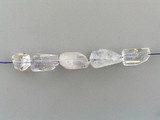 Assorted Sizes Clear Quartz with Fluorite Simple Cut Nuggets, 5 Count