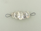 Assorted Sizes Clear Quartz with Fluorite Side Drilled Simple Cut Nuggets, 5 Count
