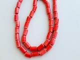 11x7mm Red Ceramic Tube Beads, 50 Count