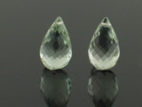 14x8mm Green Amethyst Briolettes, 2 Count