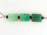 Chrysoprase & Black CZ Faceted Rectangle/Rondelles, 7 Count
