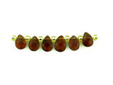 6 Count 4x5mm Brown Red Spinel Faceted Pears