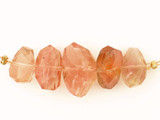 Oregon Sunstone Multi Faceted Side Drilled Nuggets, 5 Count