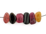 Varied Size Multicolor Tourmaline Smooth Nuggets, 6 Count