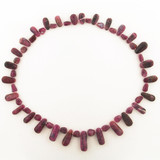 55 Count Graduated Dark Pink Tourmaline Smooth Drops And Pebbles 1 Of A Kind