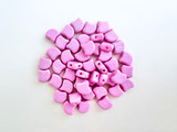 8x7mm Pink Czech Glass 2-Hole Ginko Leaf, 46 Count