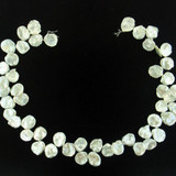 15mm White Pearl Top Drilled Cornflakes, 50 Count