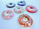 43mm Mystery Color Floral Motif Ceramic Donut, 1 Count