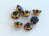 12x7mm Gold Crown Ceramic Teeny Tiny Bead, 1 Count (Closeout)