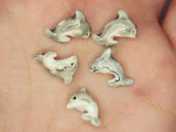 15x13mm Dolphin Ceramic Teeny Tiny Bead, 1 Count