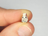 13x8mm White Mouse Ceramic Teeny Tiny Bead, 1 Count