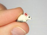 13x8mm White Mouse Ceramic Teeny Tiny Bead, 1 Count