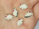 13x8mm White Mouse Ceramic Teeny Tiny Bead, 1 Count