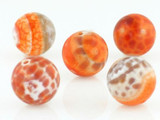 28 Count 14mm Fire Agate Polished Rounds