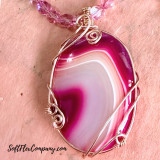 56x47mm Medium Mystery Cut, Shape, and Color Kind Heart Agate Pendant, 1 Count