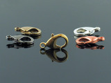 12mm Brass, Copper, Gold Plated, Gun Metal Plated and Silver Plated Lobster Claw Clasp
