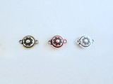 20.4x13.1mm Assorted Metals Lotus Magnetic Clasp with Loops, 1 Count