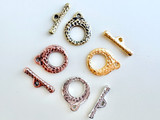17mm Assorted Metals Hammertone Maker's Clasps, 1 Count