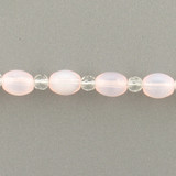 Pink And Clear Glass Smooth Barrels Faceted Rondelles, 29 Count (Closeout)