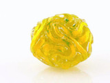 Yellow Wavy Dichroic Glass Round Bead (Closeout)