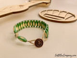 15x7mm Olive Green Japanese Bamboo Striped Barrel Beads, 20 Count (Closeout)