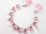 14-15mm Pink CZ Faceted Pear, 9 Count
