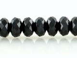 6mm Black CZ Faceted Rondelles, 53 Count