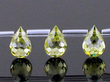 25 Count 7 X 5mm Peridot Cz Faceted Briolettes
