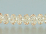 6mm Champagne CZ Faceted Rondelles, Approx 53 Count