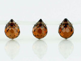 9x7mm Brown CZ Faceted Briolettes, 20 Count