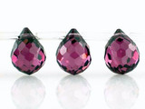 9x7mm Smoky Purple CZ Faceted Briolettes, 20 Count