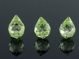 9x7mm Apple Green CZ Faceted Briolettes, 3 Count