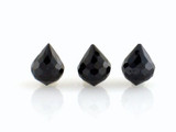 9x7mm Black CZ Faceted Briolettes, 3 Count